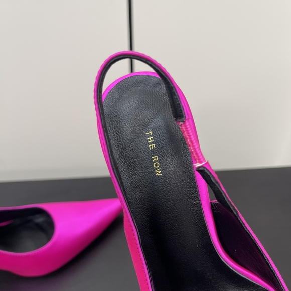 The row pink open-back high heels - Picture 4 of 6